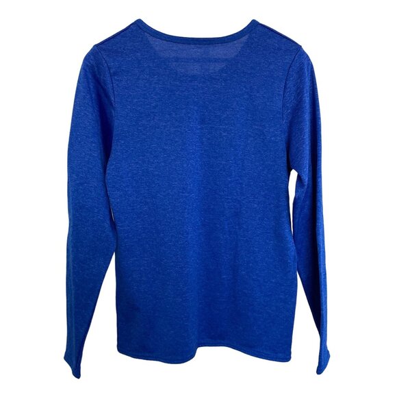 Angelina Royal Blue Space Dyed Round Neck Thermal Long Sleeve Top - Picture 4 of 7